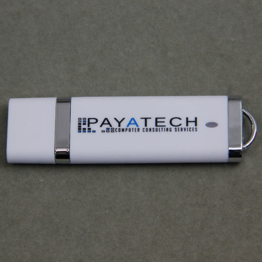 White Printed Engraved USB Flash Drive