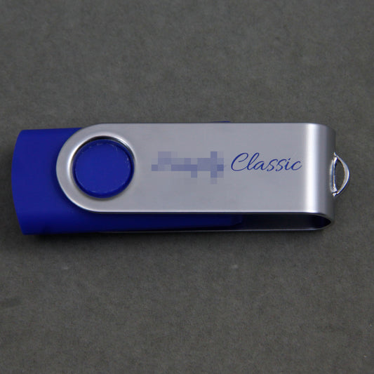 Blue Swivel Personalized USB Flash Drive