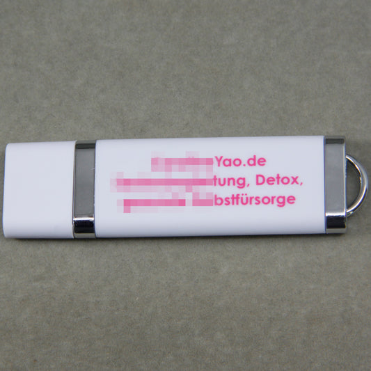 White Personalized Imprinted With Logo USB Flash Drives