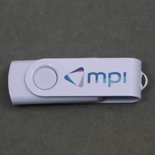 White Swivel Personalized Customized Bulk USB Memory Stick