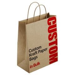 Custom Bulk Kraft Paper Bags Personalized Logo Printed Grocery Bags in Multiple Sizes(ATS-002-5)