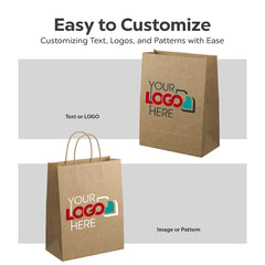 Custom Bulk Kraft Paper Bags Personalized Logo Printed Grocery Bags in Multiple Sizes(ATS-002-4)