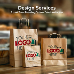 Custom Bulk Kraft Paper Bags Personalized Logo Printed Grocery Bags in Multiple Sizes