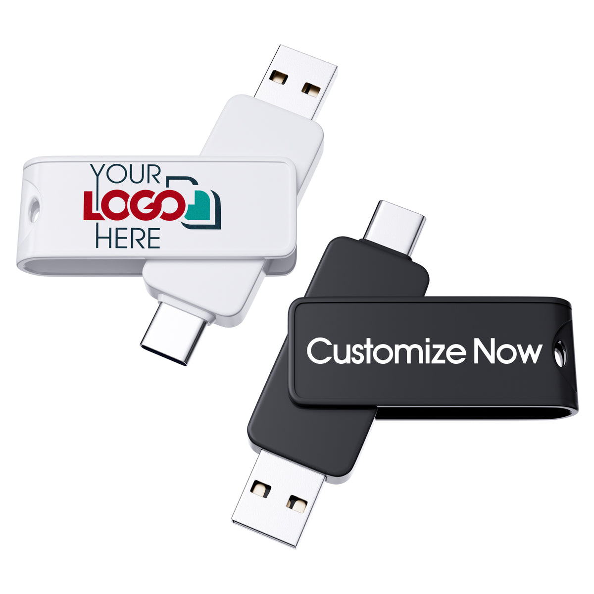 Custom Type C USB Flash Drive Promotional 2 in 1