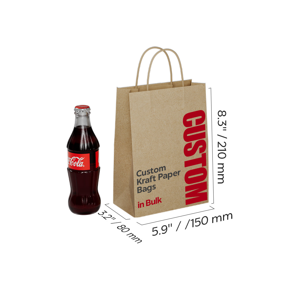 Custom Bulk Kraft Paper Bags Personalized Logo Printed Grocery Bags in Multiple Sizes