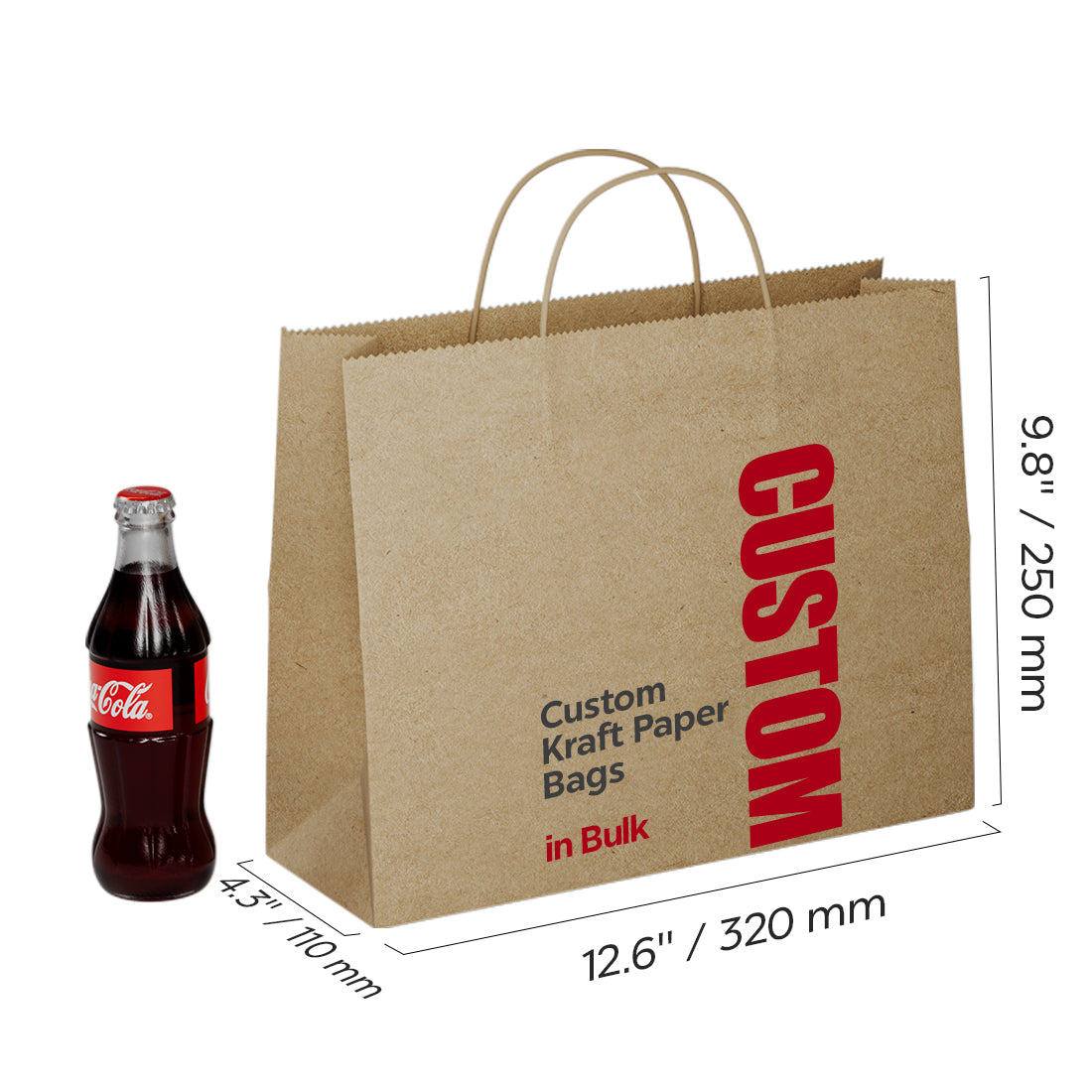 Custom Bulk Kraft Paper Bags Personalized Logo Printed Grocery Bags in Multiple Sizes(ATS-002-3)