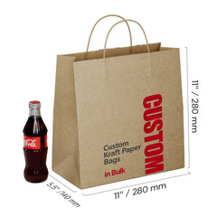 Custom Bulk Kraft Paper Bags Personalized Logo Printed Grocery Bags in Multiple Sizes(ATS-002-4)