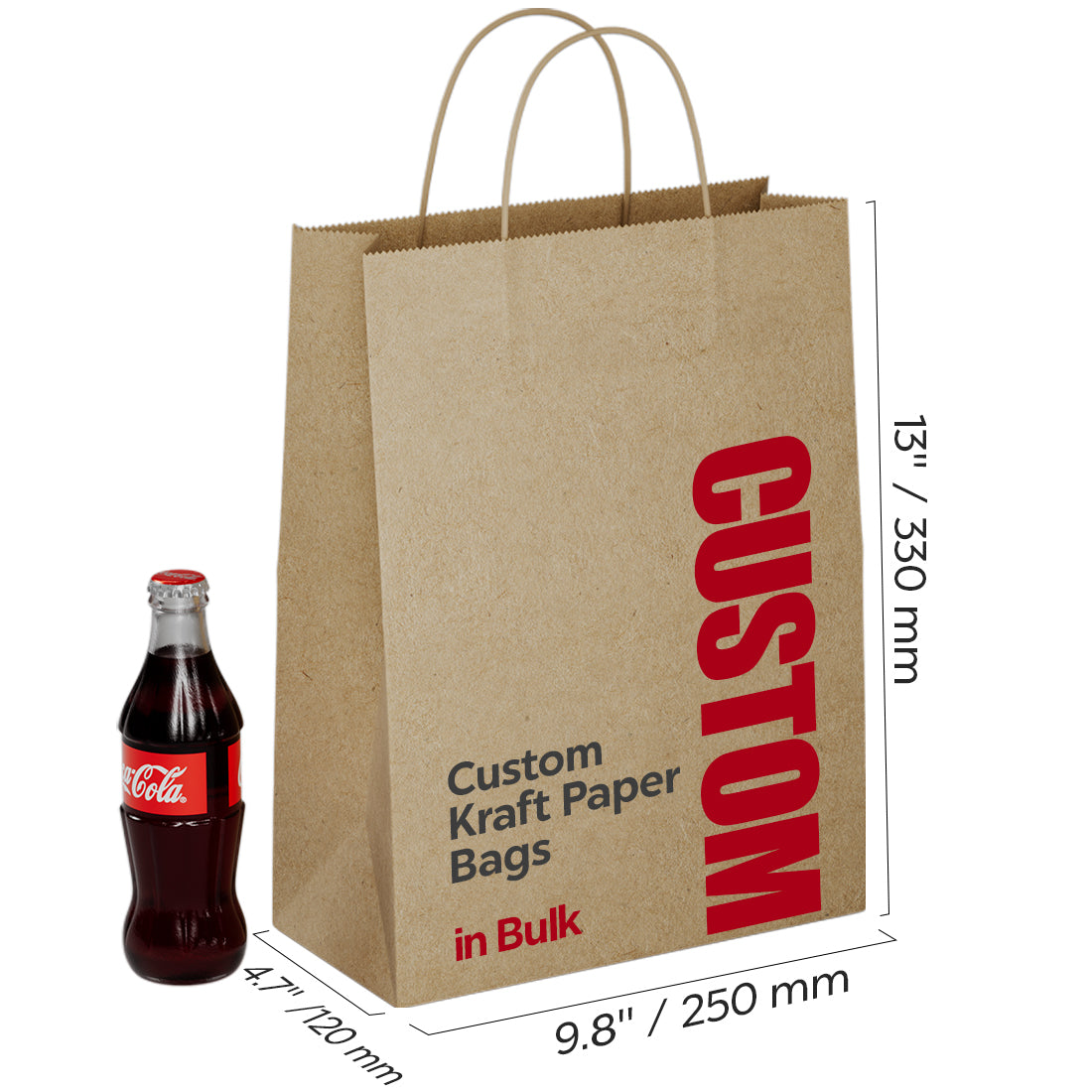 Custom Bulk Kraft Paper Bags Personalized Logo Printed Grocery Bags in Multiple Sizes(ATS-002-5)