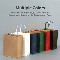 Custom Bulk Kraft Paper Bags Personalized Logo Printed Grocery Bags in Multiple Sizes(ATS-002-5)