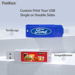 Custom Type C USB Flash Drive Promotional 2 in 1