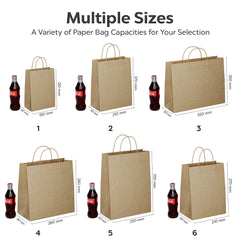 Custom Bulk Kraft Paper Bags Personalized Logo Printed Grocery Bags in Multiple Sizes(ATS-002-5)